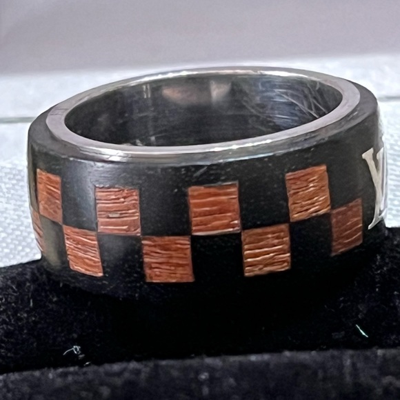 SPECIAL 🥂🎉🎊 SPECIAL Auth Louis Vuitton Damier Wood ring Unisex - Picture 6 of 7